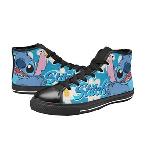 Scarpe da ginnastica personalizzate in tela con cuciture alte