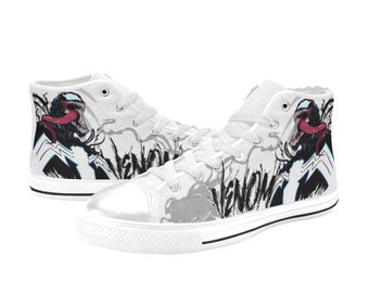 Custom Venom High-Top Canvas Shoes: Unisex, Perfect for Special Occasions, Birthdays, Weddings, and Gifts for Loved Ones. Order Now!