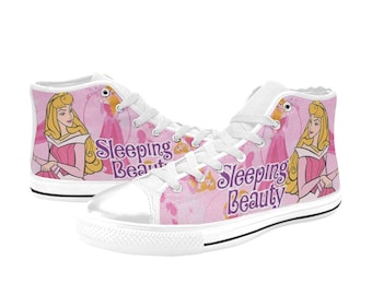 Sleeping Beauty Canvas High Top Shoes Custom Sneakers