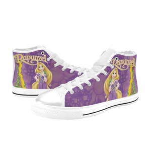 Rapunzel inspirierte High Top Canvas Schuhe für Männer und Frauen, Idee für Geburtstag, Hochzeit, Freundin, Freund Geschenke