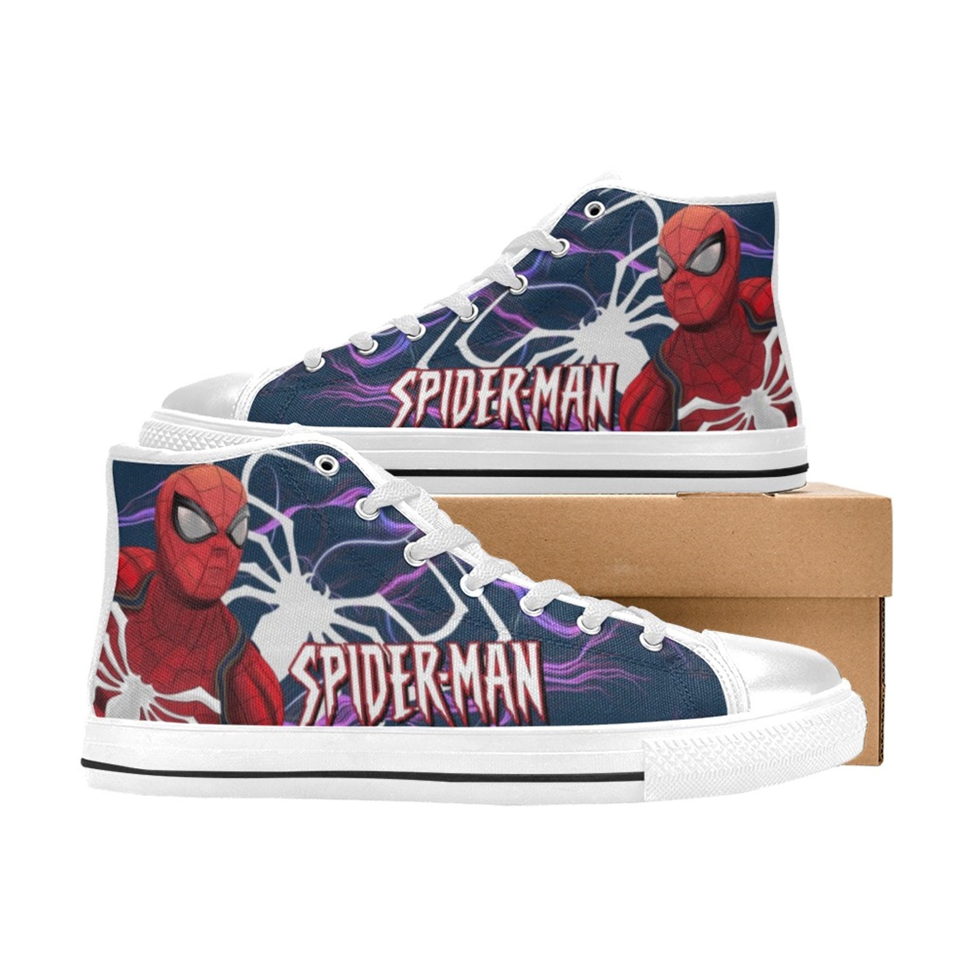 Discover Spiderman Inspired High Top Sneaker Both for Men and Women, Idea for Birthday