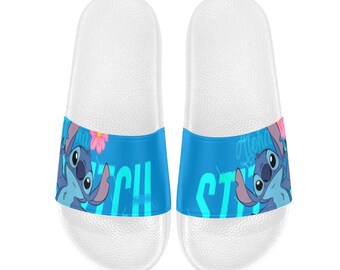 Stitch Custom Slide Sandals Unisex For Boyfriend or Girlfriend Gift, Birthday Gift, and Others