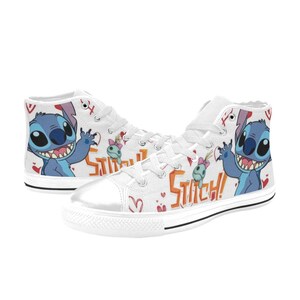 Scarpe da ginnastica personalizzate in tela con cuciture alte