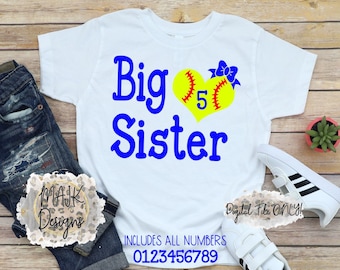 Softball Sister SVG / Softball SVG / Softball Big Sister SVG / Sister Softball svg / Softball Sister Shirt svg / Customizable