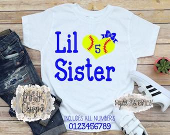 Softball Sister SVG / Softball SVG / Softball Little Sister SVG / Softball Big Sister svg / Softball Sister Shirt svg / Customizable