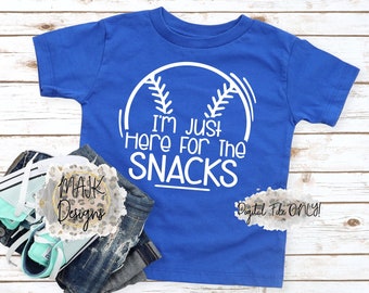 Estoy aquí para los bocadillos SVG / Bocadillos de béisbol svg / Hermano de béisbol svg / Hermana de béisbol SVG / Aquí para los bocadillos SVG