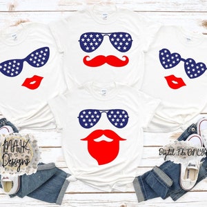 4 de julho SVG / Óculos de sol svg / Barba svg / Bigode svg / Lábios svg / Quatro de julho svg / 4 de julho PNG / América svg