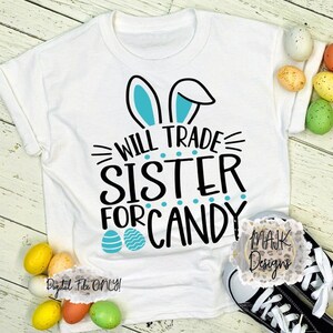 Zal zuster voor snoep SVG ruilen/Pasen SVG/broer/zus Pasen SVG/zal handel voor eieren SVG/broer/zus Pasen SVG/Kids Easter SVG