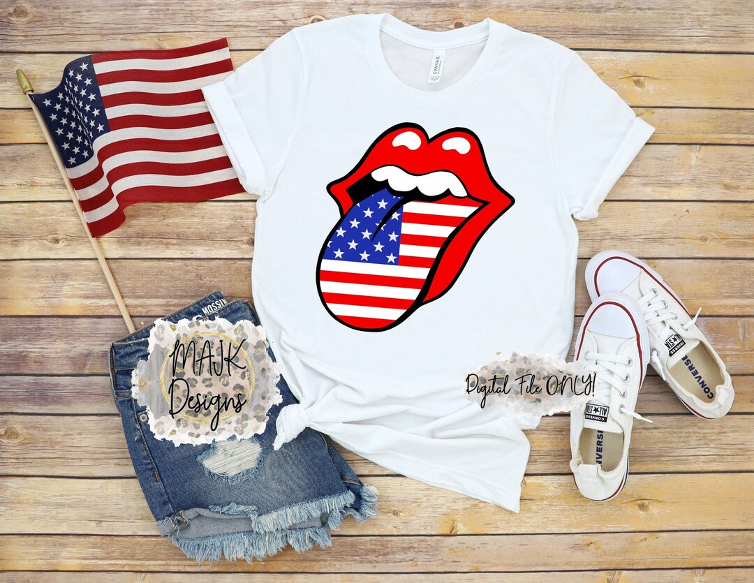 fourth of july lips shirt