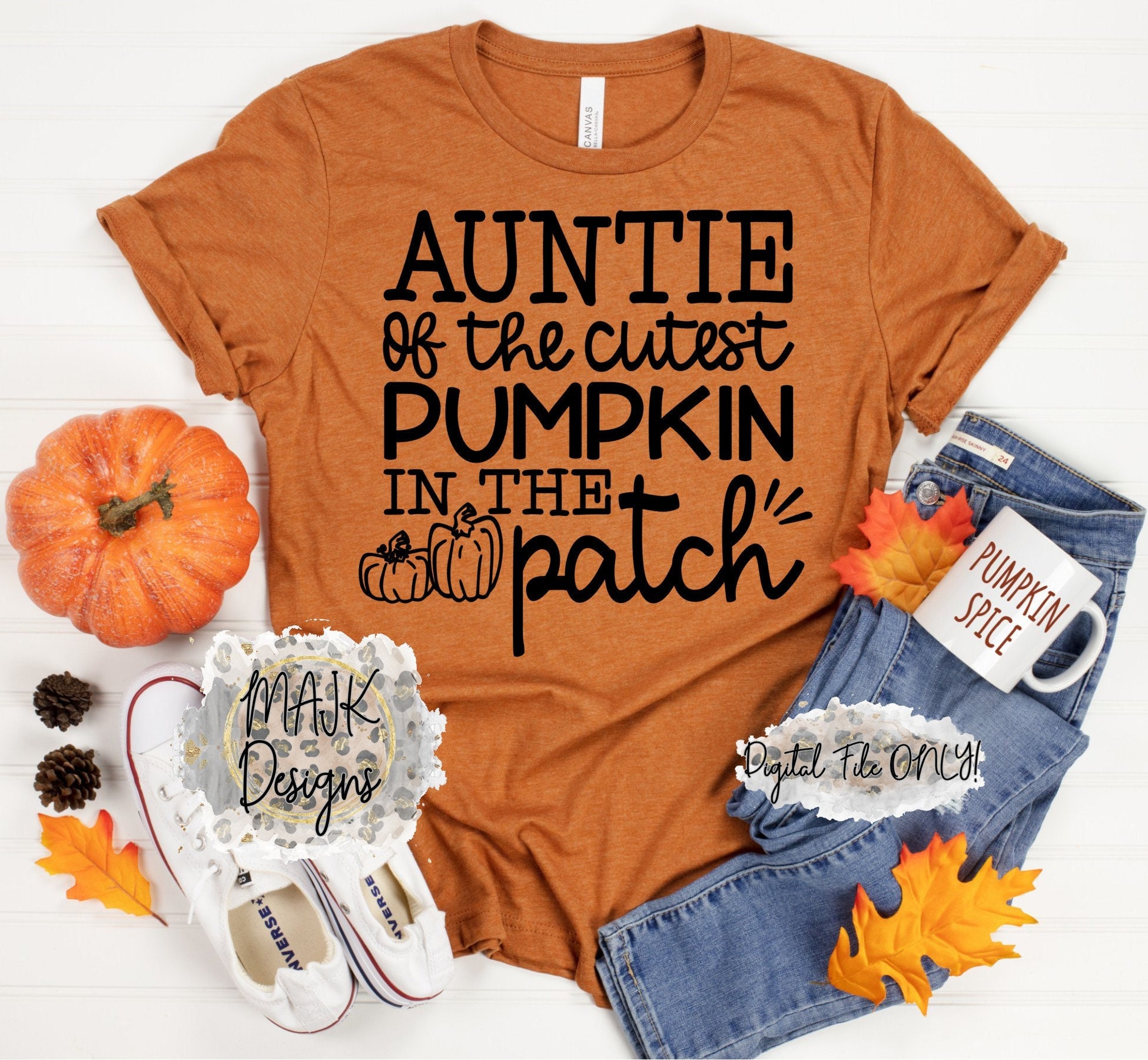 Womens Pumpkin Aunty Of Patch Halloween Family Aunt Auntie Women Sticker  for Sale by shockedsupply44