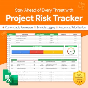 Project Risk Tracker | Impact and Likelihood Matrix | Google Sheets Template