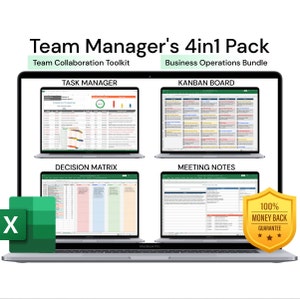 Team Manager's 4in1 Pack: Excel Tools | Comprehensive Workflow Suite