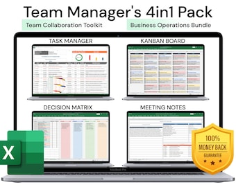 Team Manager's 4in1 Pack: Excel Tools | Comprehensive Workflow Suite