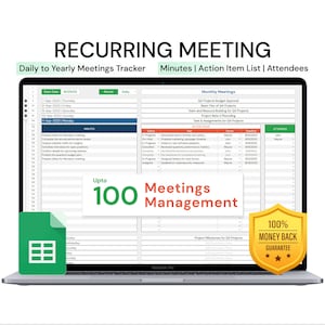 Recurring Meeting Template | Agenda | Minutes | Action List | Google Sheet Template