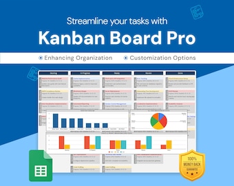 Kanban Board Pro | Customizable Task Manager and Priority Matrix | Google Sheets Template