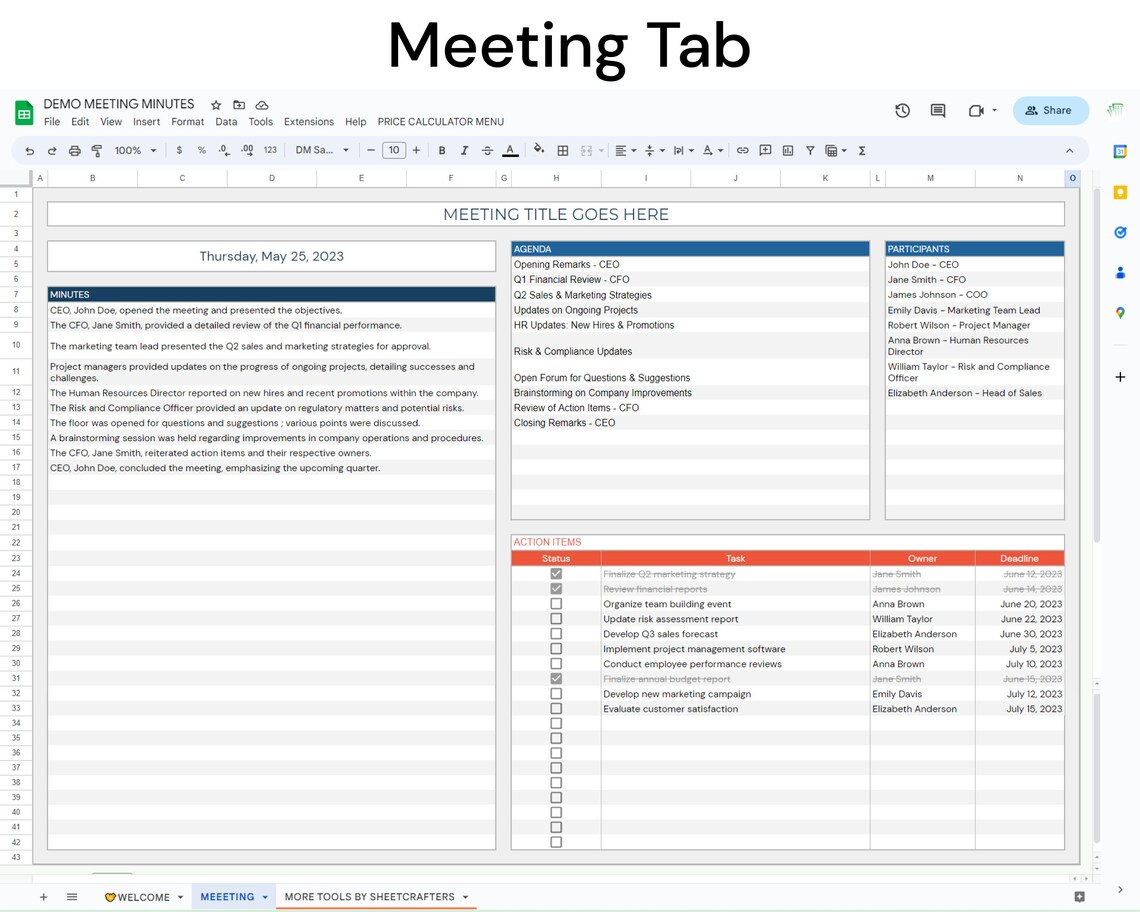 Meeting Notes Template Agenda Minutes Action List - Etsy Canada