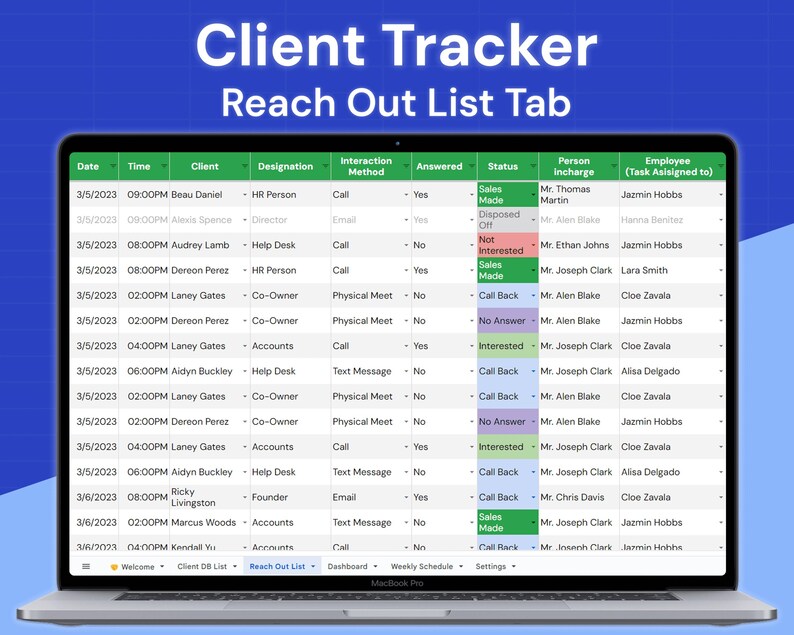 Client Tracker | Google Sheet Template: Your Ultimate Business ...