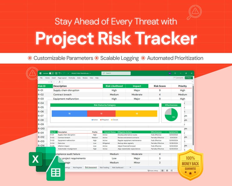 Predict Risk Management Tracker Project Risk Management - Risk Log & Assessment Tracker - Excel ...
