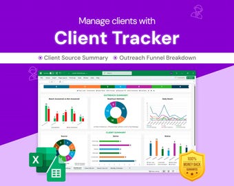Client Tracker | Client Conversion & Outreach Funnel | Excel Template