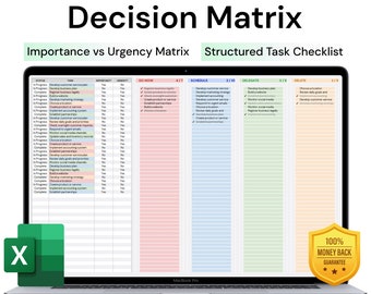 Decision Matrix | Excel Template: Task Priority Tracker