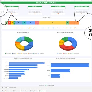 Recruitment Tracker Google Sheet Template - Etsy