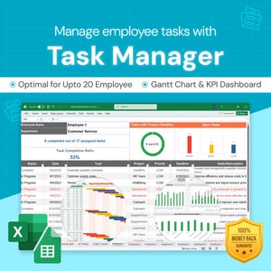 Task Manager: Employee To-Do Tracking | Excel Template