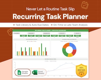 Recurring Task Planner | Due Dates, Escalation Flags & Dashboard | Google Sheets Template