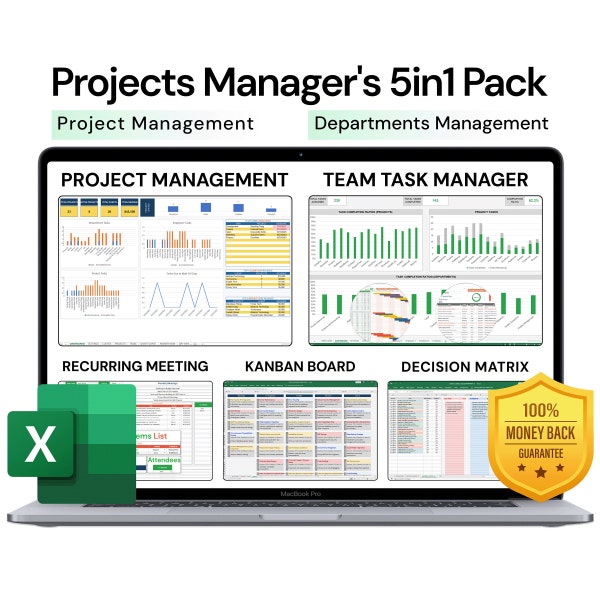 Projektmanager-Toolkit 5-in-1-Paket | Excel-Vorlage