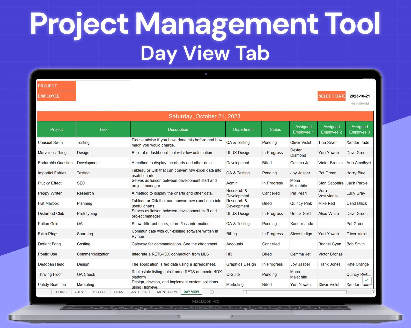Project Management Tool Excel | Multi Project Tracker - Etsy