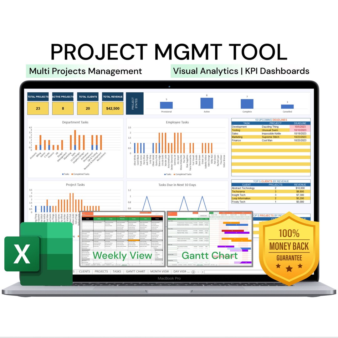 Project Management Tool Excel Multi Project Tracker - Etsy Singapore