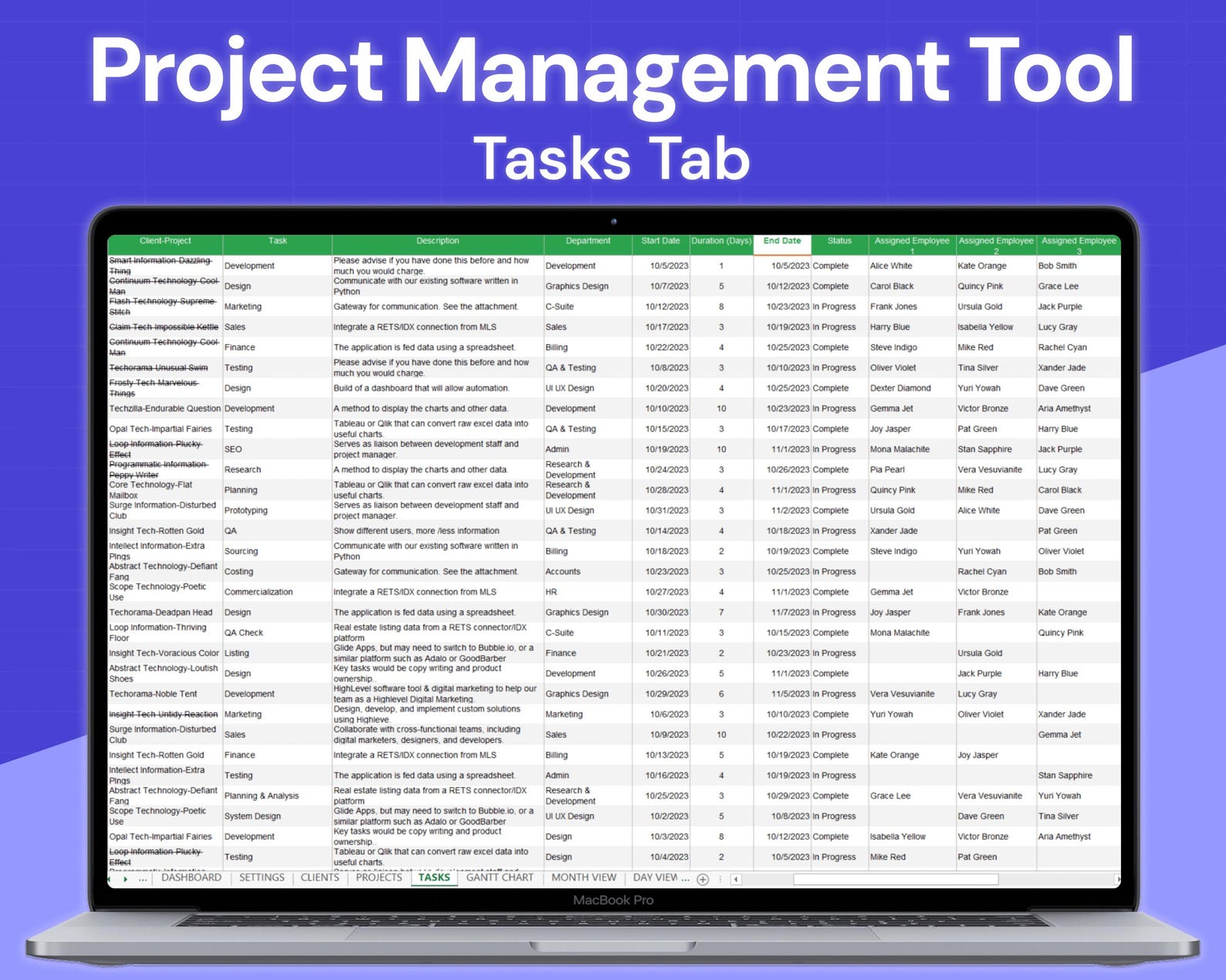 Project Management Tool Excel | Multi Project Tracker - Etsy