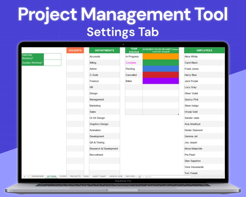 Project Management Tool Excel | Multi Project Tracker - Etsy