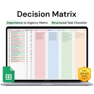 Decision Matrix: Task Priority Tracker | Google Sheet Template