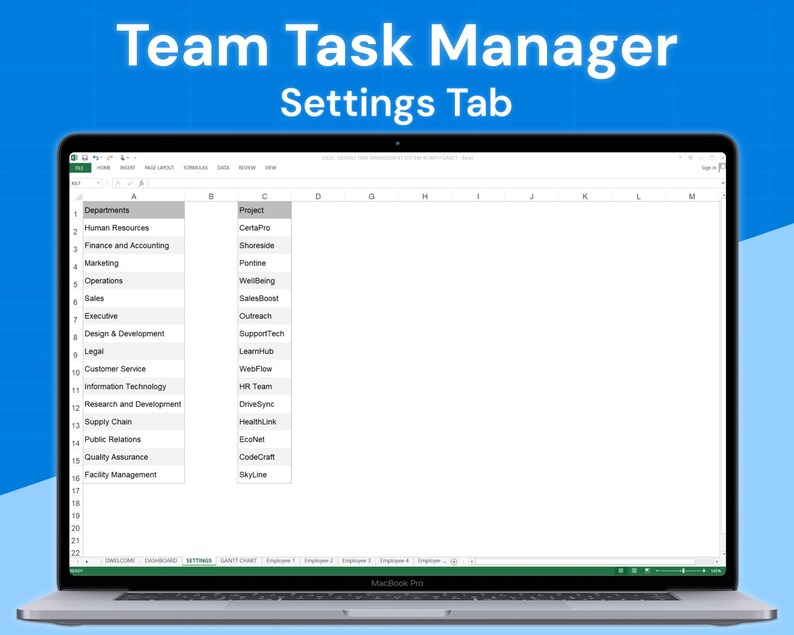 Team Task Manager: Multi-teams Management | Excel Template - Etsy