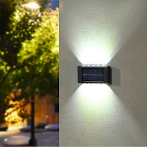 2 Stuck 8&10 Solar Warmweiß Kaltweiß LEDs für den Außenbereich, Wandleuchten, Gartenwandlampe, Solarlichtlampe, Solarladung,Solarleuchten Bild 4