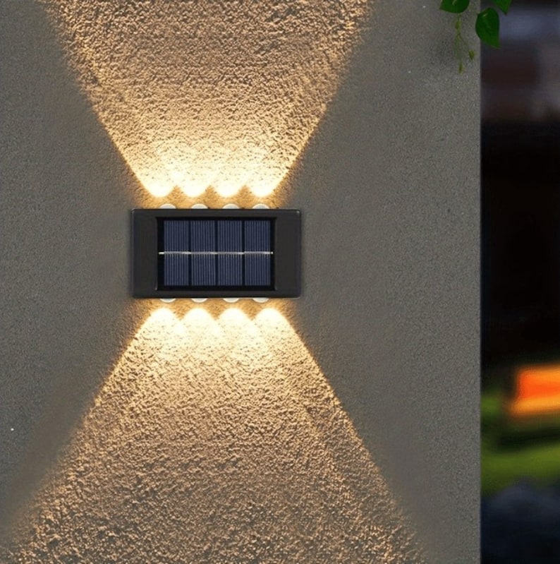2 Stuck 8&10 Solar Warmweiß Kaltweiß LEDs für den Außenbereich, Wandleuchten, Gartenwandlampe, Solarlichtlampe, Solarladung,Solarleuchten Bild 5