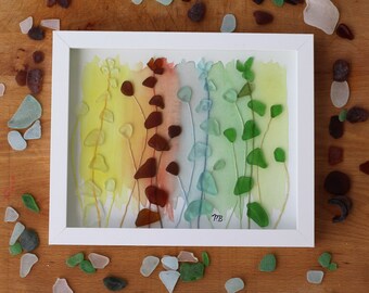 Handmade Sea Glass Painting - Ombré