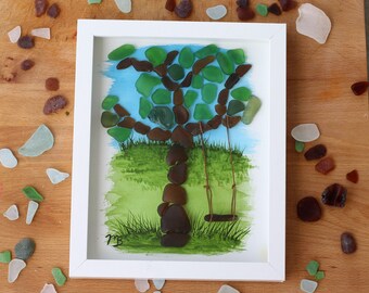 Handmade Sea Glass Painting - The Swing Of Things