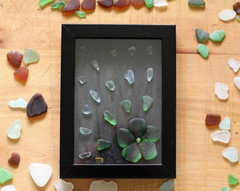 Handmade Sea Glass Painting - Jade