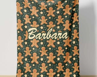 Personalized Gingerbread Blanket, Christmas Toddler Gift
