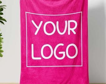 Custom Company Logo Blanket, Corporate Gift,Personalized Blanket