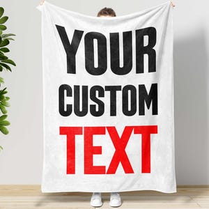 Custom Text Minky Sherpa Blanket, Personalized Gift