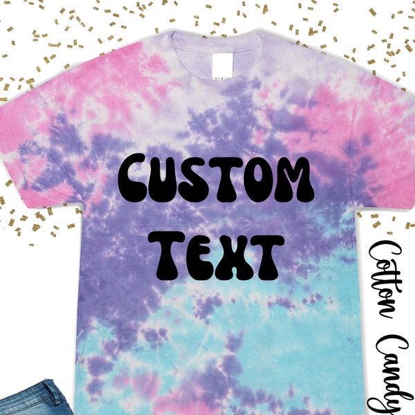 Custom Text Tie Dye Shirt, Personalized Tie Dye T-Shirt, Custom Tee Printing With Your Logo Or Design Or Text, Funny Gift For Friends