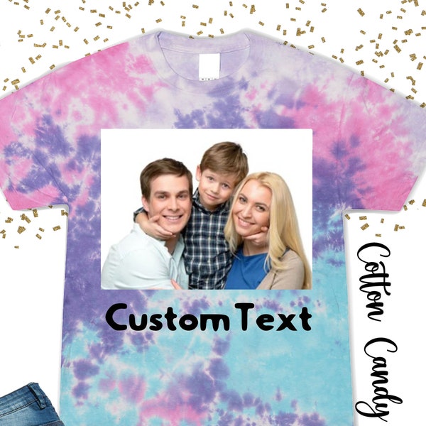 Custom Photo Tie Dye T- Shirt, Mothers Day Gift For Mom,Personalized Shirts For Mom,Fathers Day Gift Idea,Family Picture Tee,Custom Portrait