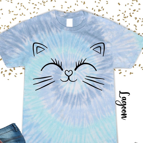 Niedliches Katzen-Tie-Dye-Shirt, Tierliebhaber T-Shirt, Katzenmutter-T-Shirt, lustiges Katzen-Shirt für Kinder, Kindergarten-Shirt, Sommer-Natur im Freien T-Shirt