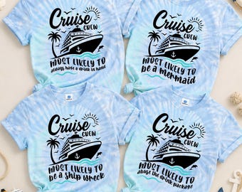 Tie Dye Cruise Crew Shirts:Funny Matching Vacation Outfits