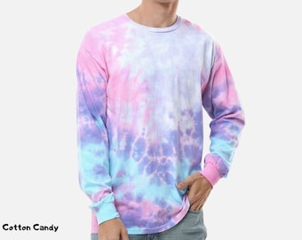 Tie Dye Long Sleeve Shirt, Fall Winter Spring Summer Clothing, Mens Womens Tie Dye Shirt, Hippie Clothes, Funny Aesthetic Tie Dye Hoodie