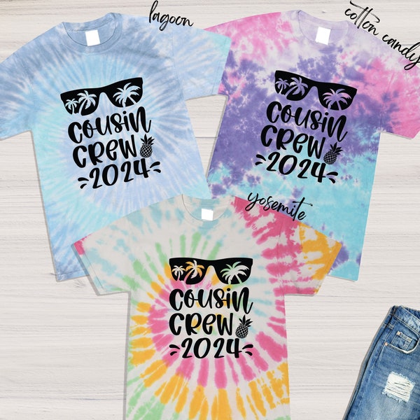 Cousin Crew 2024 Tie Dye Shirt, Cousin Squad Gift, Adventure Time T-Shirt,Cousin Team Tee,Family Trip Gift,Big Cousin Tshirt,Family Vacation