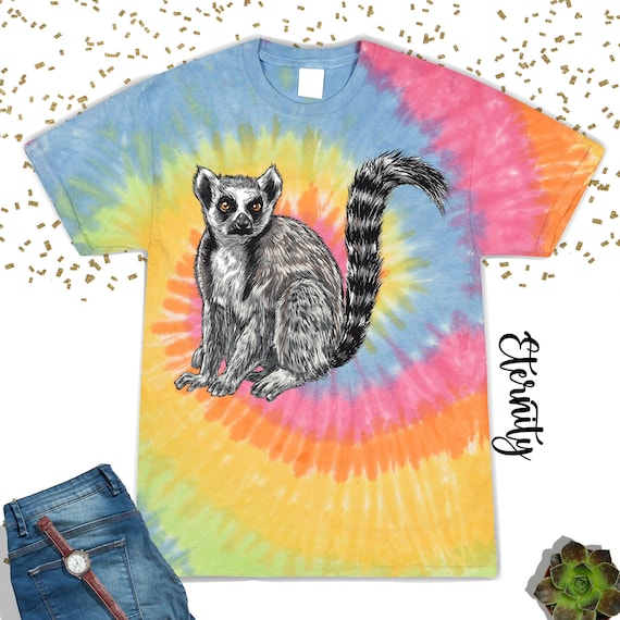 Lemur Tie Dye Shirt,Cute Animal T-Shirt,Lemur Lover Gift,Zoologist Shirt,Cool Animal Shirt,Animal Lover Tee,Lemur T-Shirt,Funny Animal Shirt