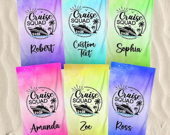 Cruise Squad 2026 Beach Towel, Coastal Ship Trip